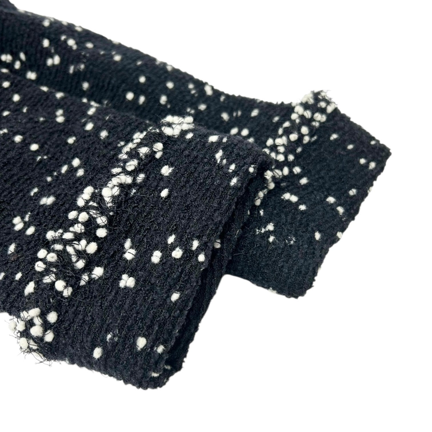 CHANEL Vintage 95A CC Logo Tweed Jacket Blazer #40 Black Wool Long Sleeve