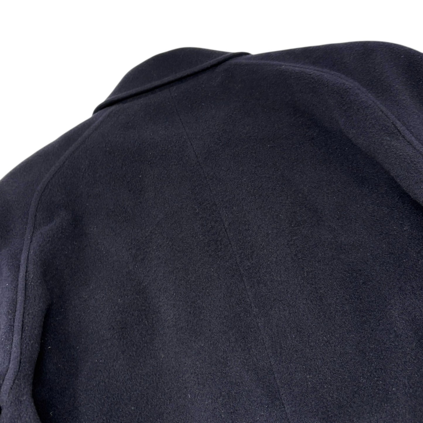 CHANEL Vintage 95A CC Button Cashmere Coat Jacket #40 Belt Dark Blue Gold