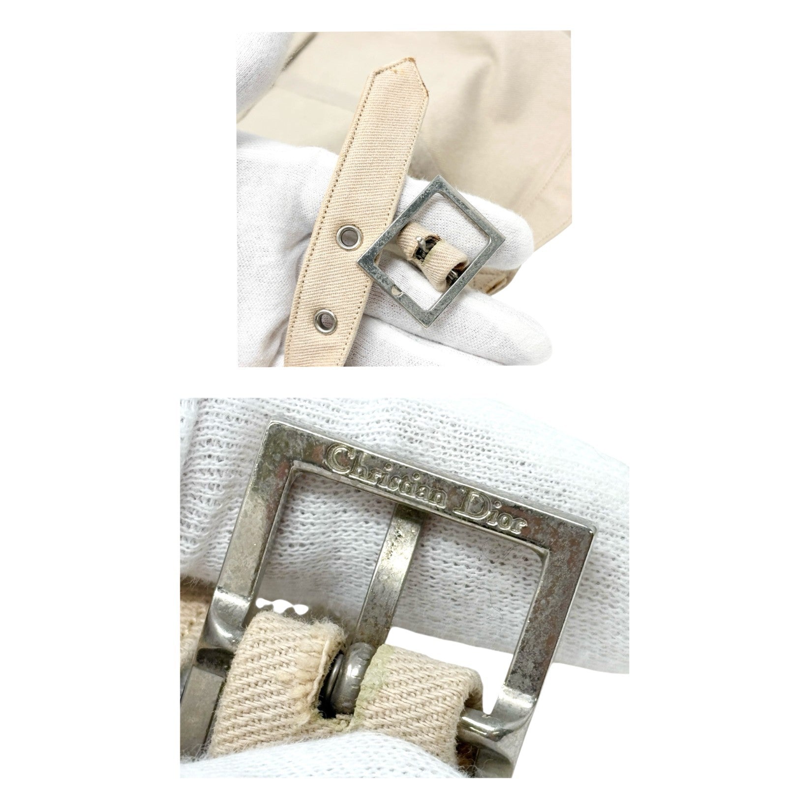 Christian Dior Vintage 2001 Croped Denim Jacket #38 Beige Long Sleeve Cotton