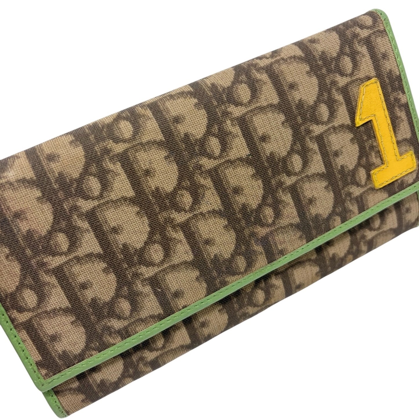 Christian Dior Vintage Trotter Monogram Rasta PVC Long Wallet Beige No.1 901972