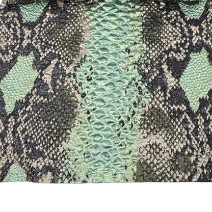 GUCCI Vintage Python Print Textured Dress Sleeveless #42 Green Black 902916