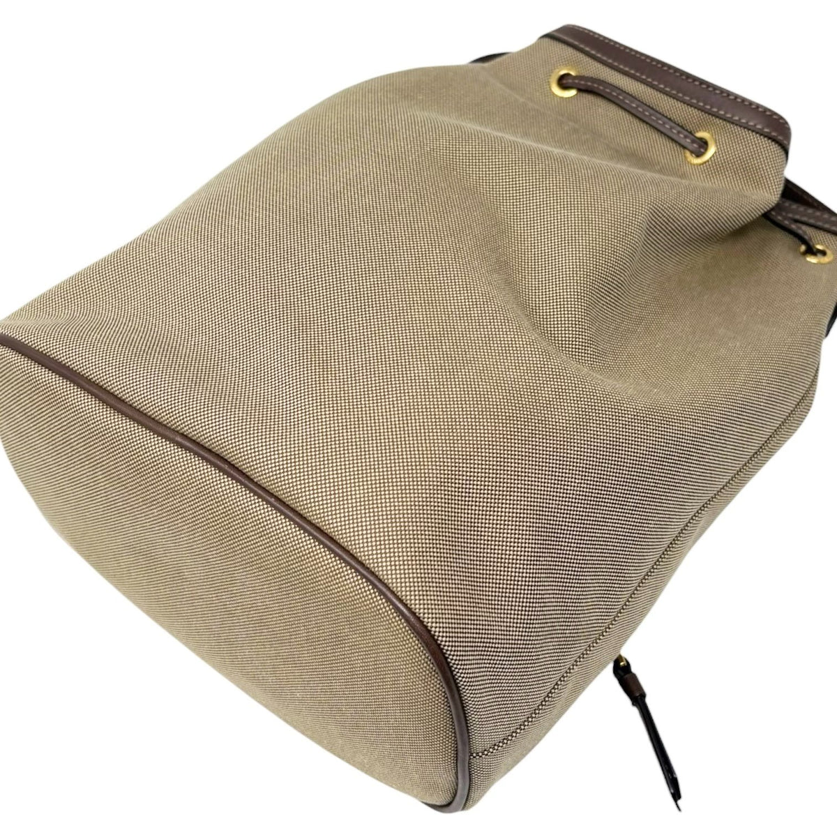 PRADA Vintage Jacquard Shoulder Top Handle Bag Beige Brown Canvas 902339