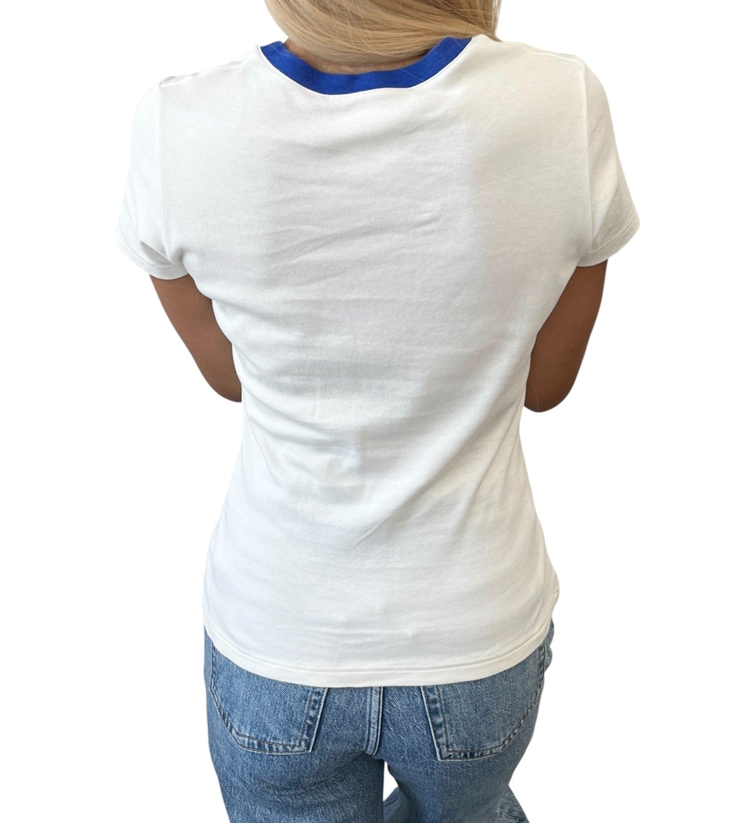 Christian Dior Vintage 2005 J'ADORE Cartoon T-shirt Top #40 White Multicolor