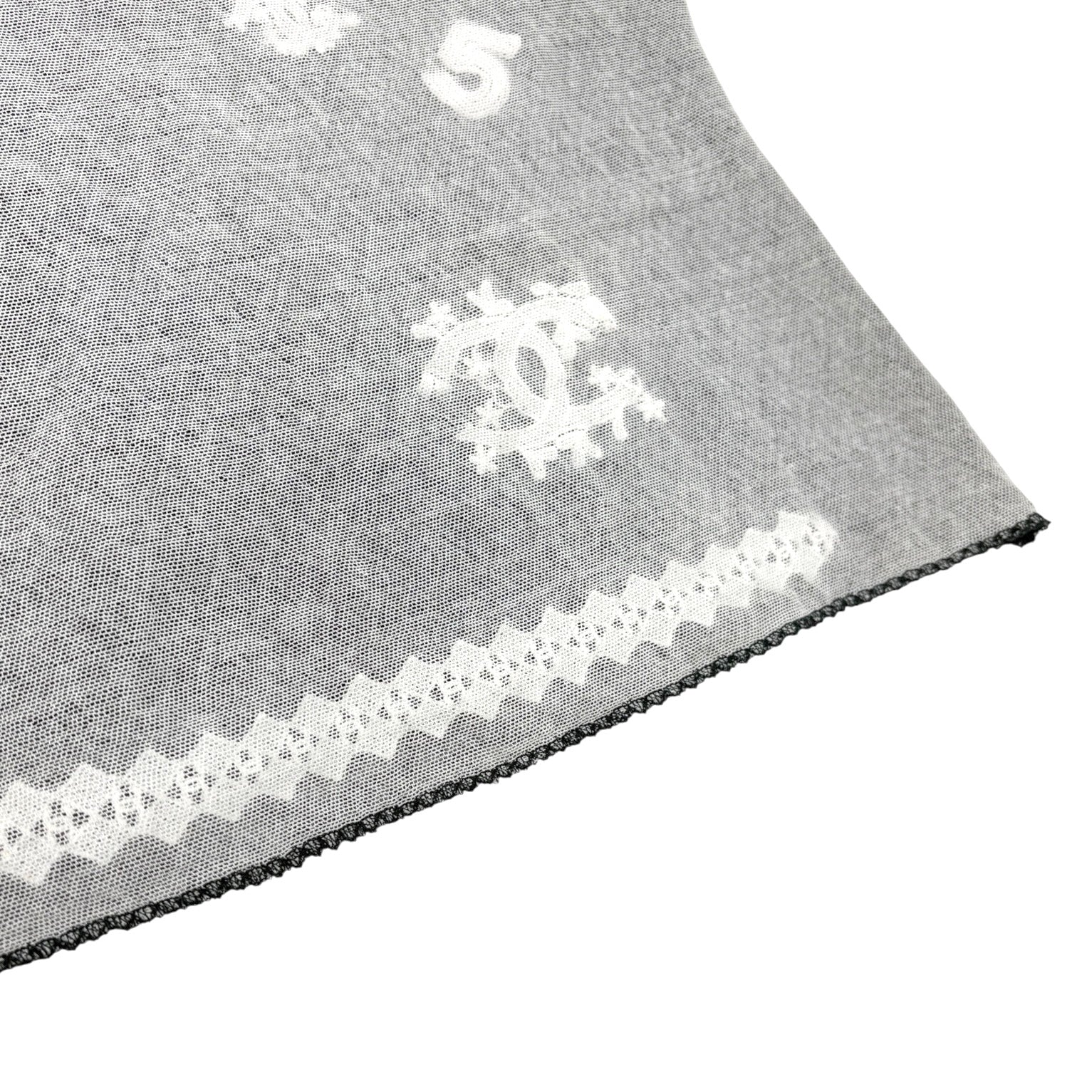 CHANEL Vintage 04P CC Logo No.5 Overlay Mesh Camisole Top #40 Gray Cotton Lace