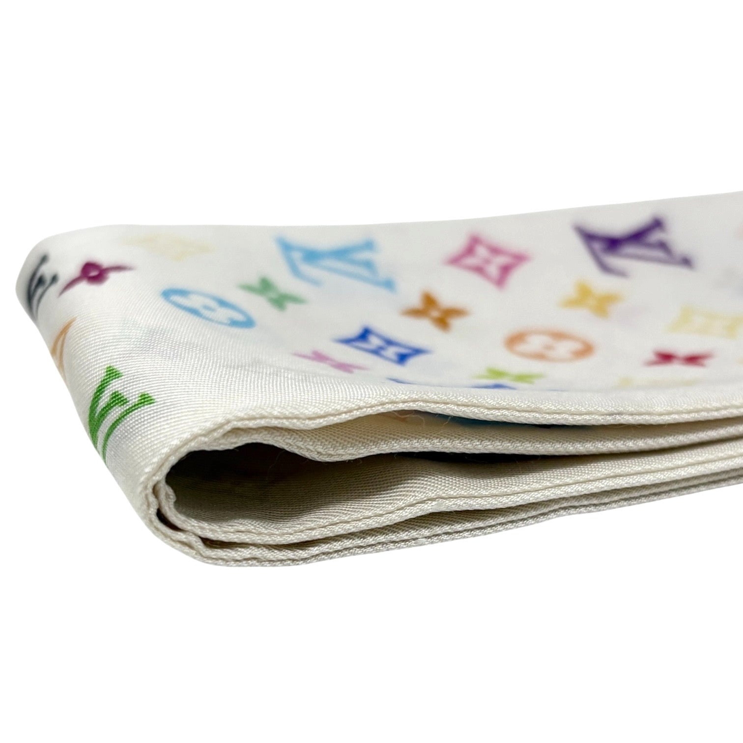 LOUIS VUITTON Vintage LV Monogram Multicolor Bandeau Scarf Silk Hair Accessory