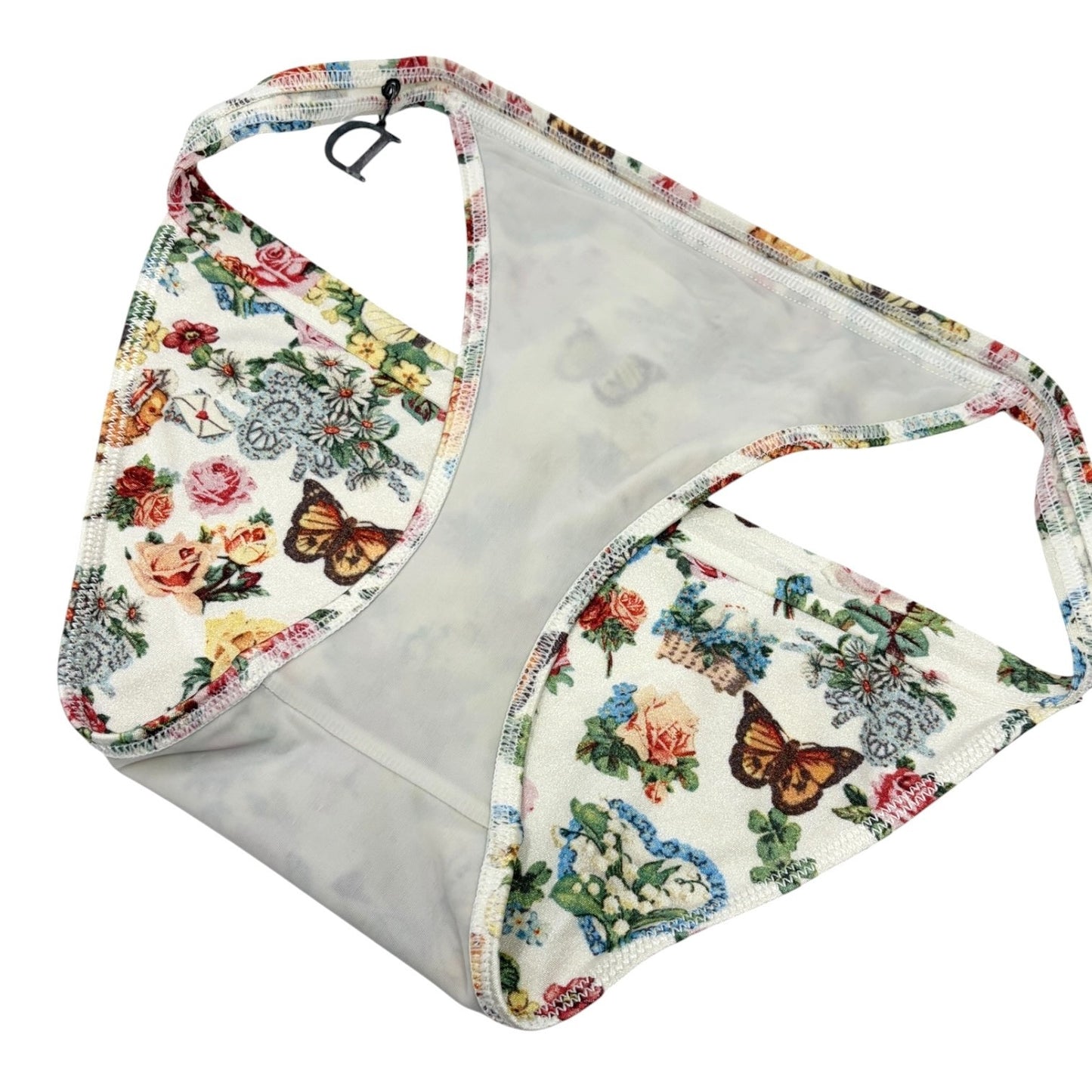 Christian Dior Vintage D-Charm Flower Bikini Swimwear Multicolor White 106951