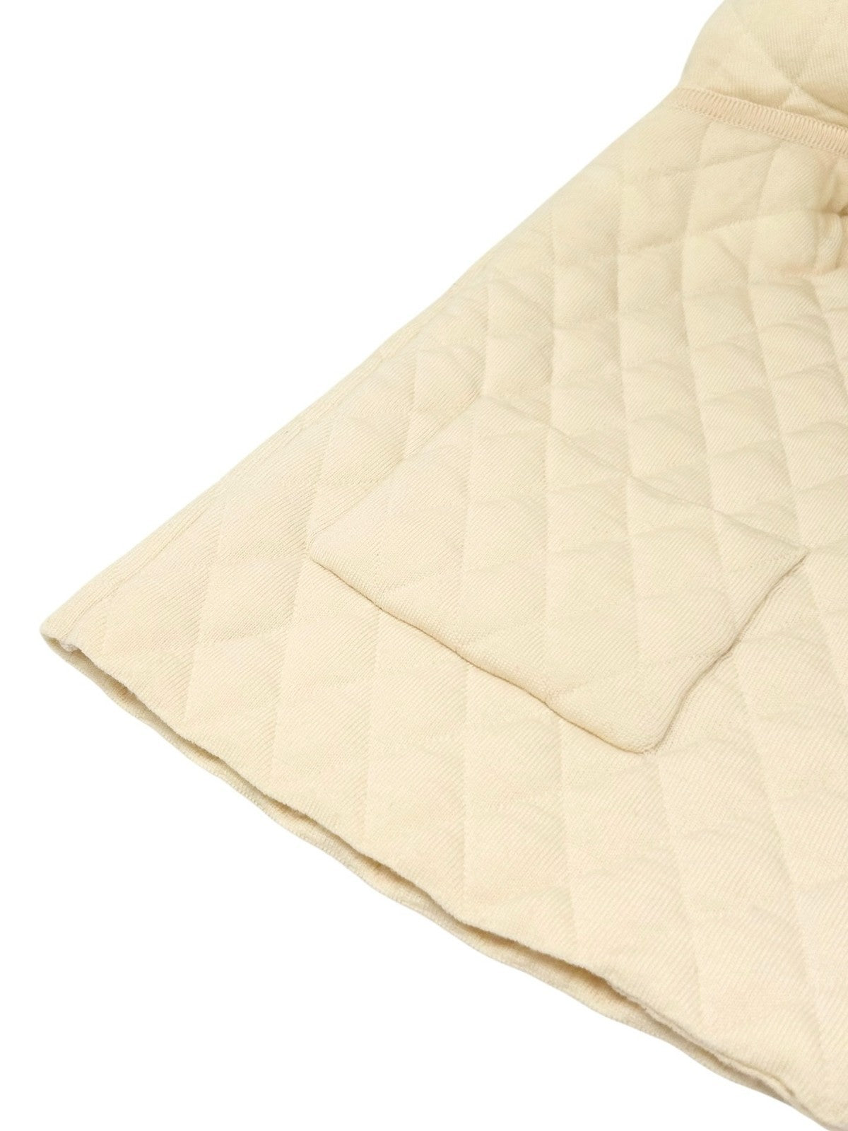 CHANEL Vintage 05A CC Logo Cambon Quilted Jacket #38 Zip Pocket Cream Wool