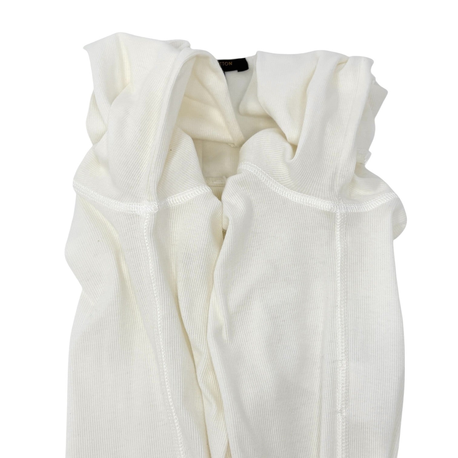 LOUIS VUITTON Vintage LV Logo Beads Knit T-shirt Top #L Cream White Cotton