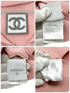 CHANEL Sport Vintage 08C Big CC Mark Zipped Hoodie #36 Punching Pink Rank AB