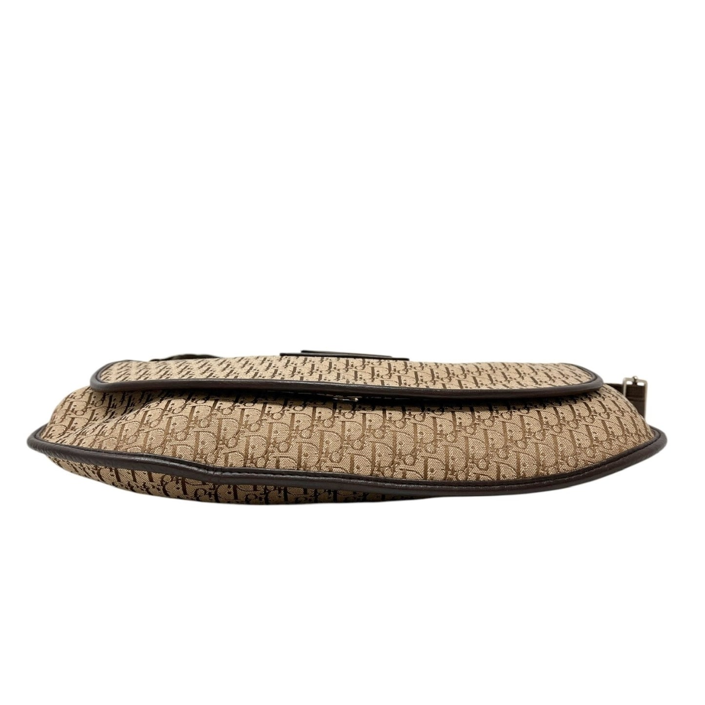 Christian Dior Vintage Trotter Monogram Crossbody Shoulder Bag Beige Canvas