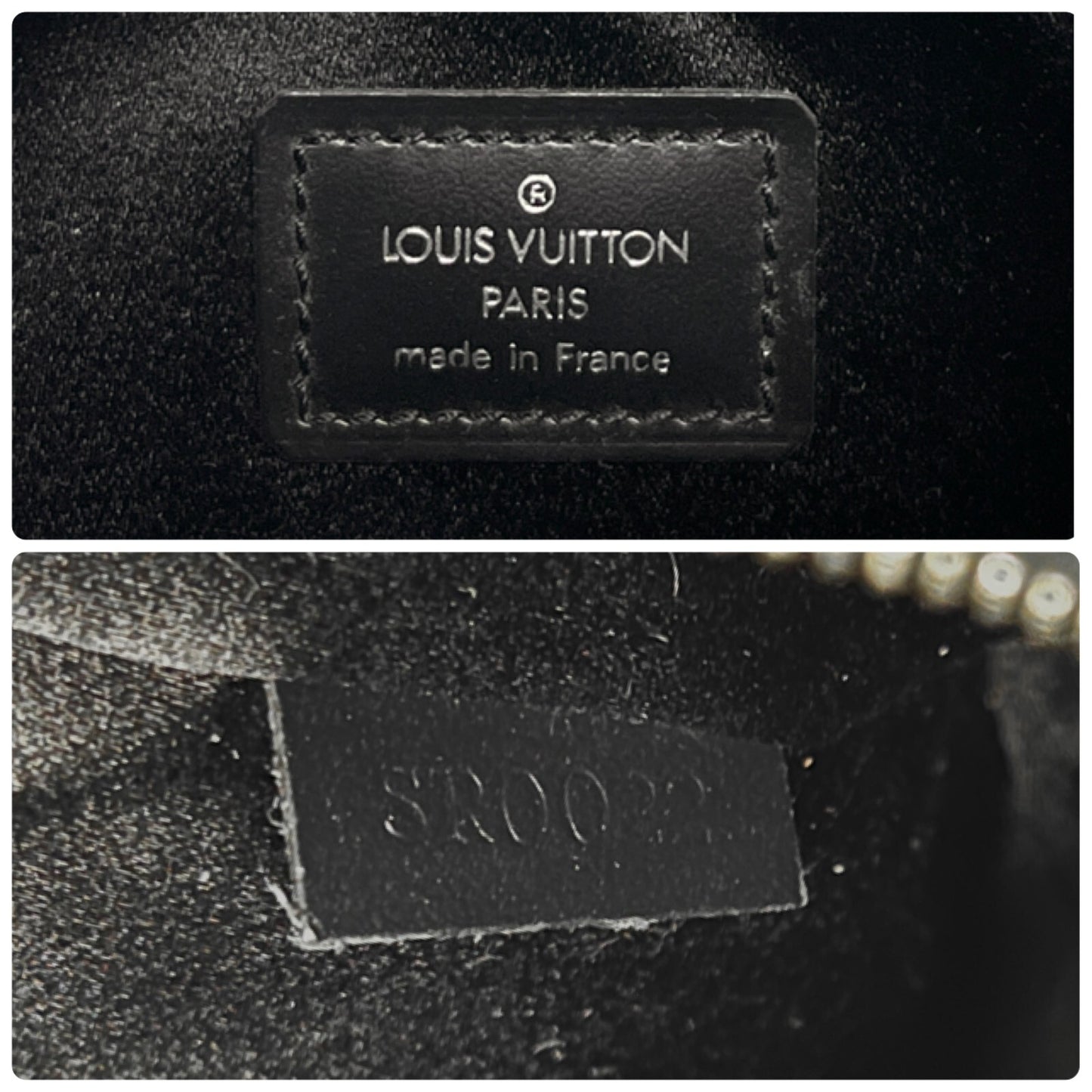 LOUIS VUITTON Vintage LV Monogram Little Boulogne Mini Shoulder Bag Black Satin