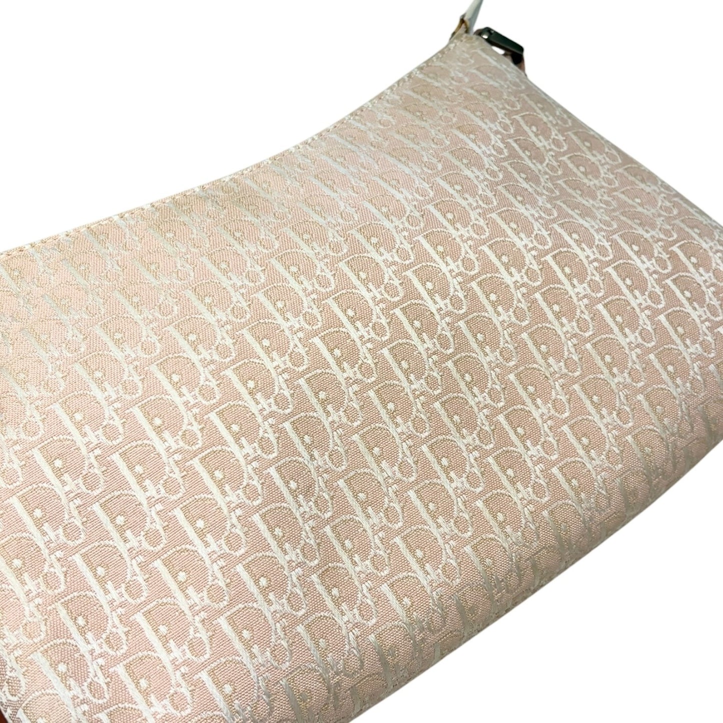 Christian Dior Vintage Trotter Monogram Logo Shoulder Bag Pink Canvas 901819
