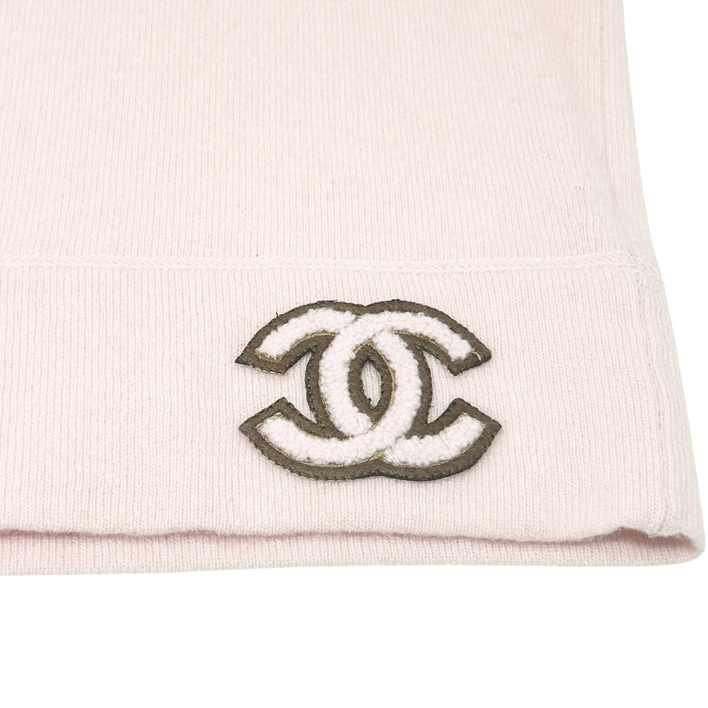 CHANEL Vintage 01A CC Mark Logo Long Sleeve Sweater Top #34 Pink Cashmere Knit