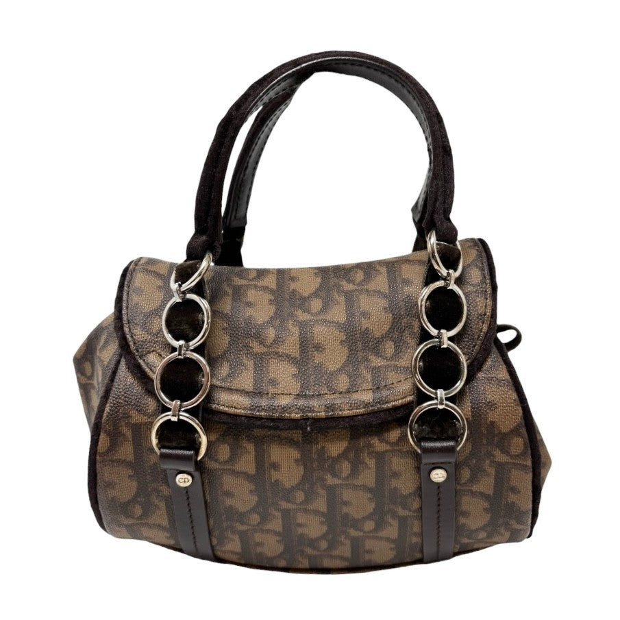 Christian Dior Vintage 2005 Romantique Trotter Monogram Mini Bag Brown 901843