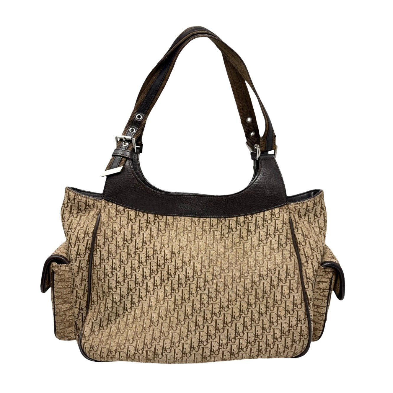 Christian Dior Vintage 2005 Trotter Monogram Street Chic Bag Beige 901899