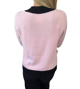 CHANEL Vintage 97C CC Logo Knit Cardigan Top #40 Pink Button Cashmere Rank AB