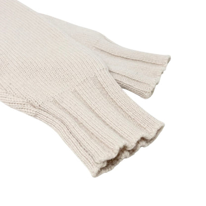 CHANEL Vintage P44576 CC Logo Cashmere Knit Sweater Top #34 Beige Ivory 901966