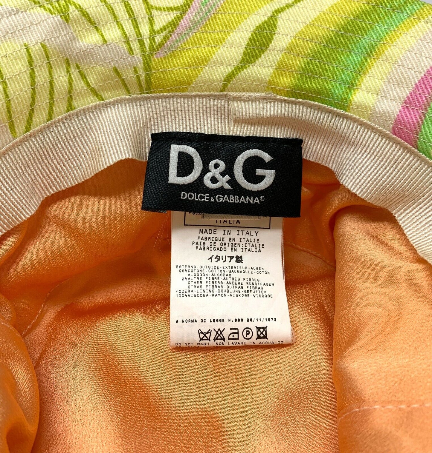 D&G DOLCE&GABBANA Vintage Logo Backet Hat Accessory #L Cotton Multicolor RankAB+