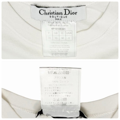 Christian Dior Vintage 2004 J'ADORE Logo Trotter Tank Top #38 White Pink 902365