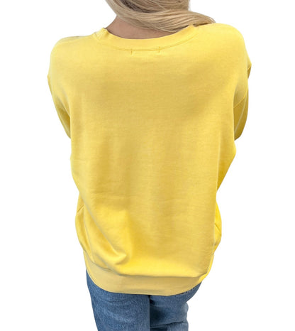Yves Saint Laurent Vintage Love Star Embroidered Sweatshirt Yellow 901938