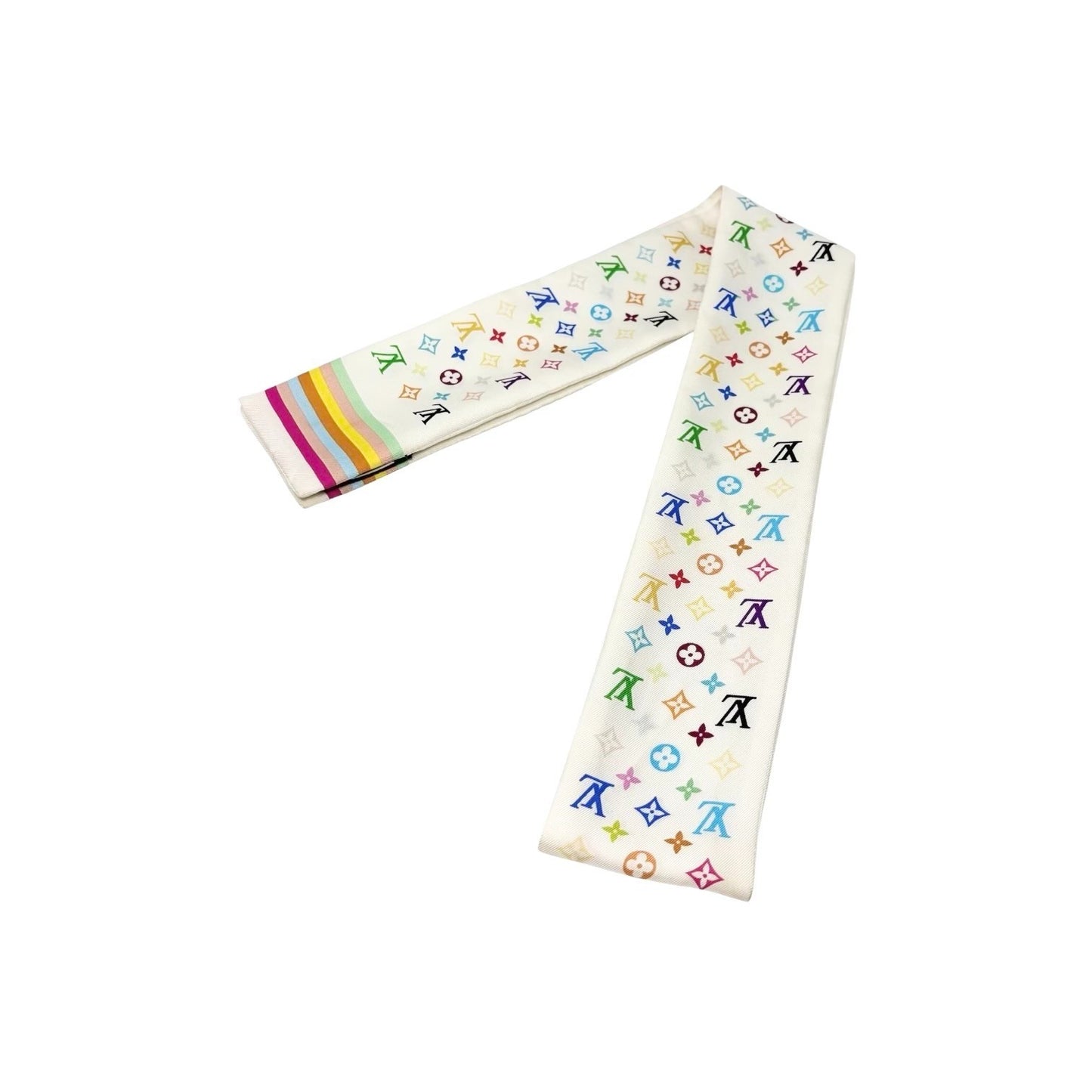 LOUIS VUITTON Vintage LV Monogram Multicolor Bandeau Scarf Silk Hair 902245