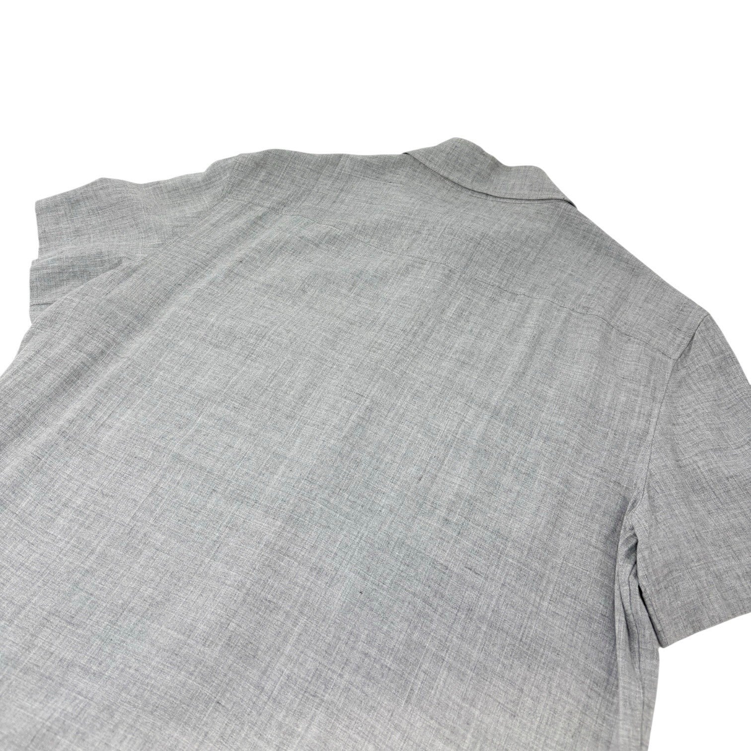 CHANEL Vintage 99P CC Logo Short Sleeve Shirt Blouse Pocket #38 Gray Rayon