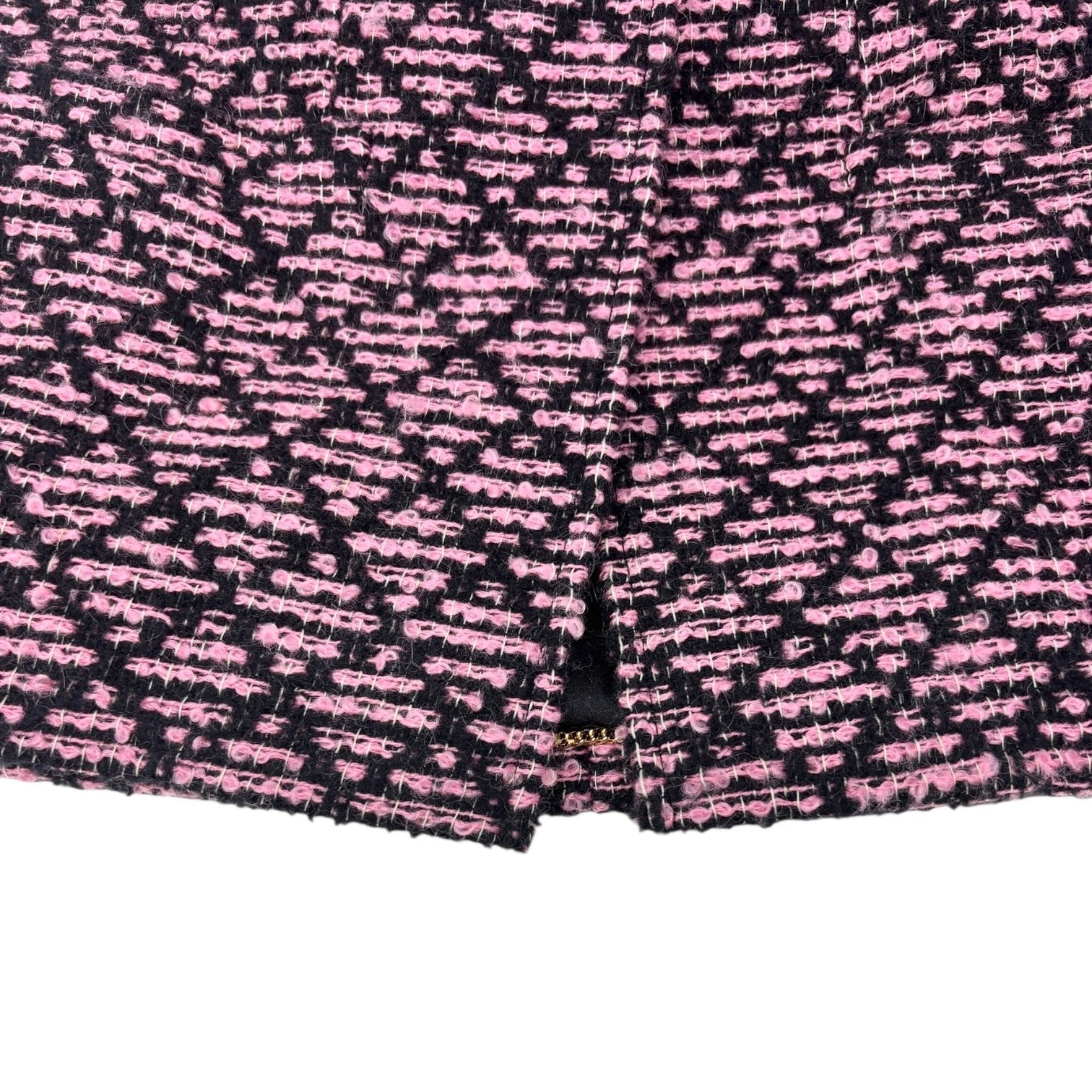 CHANEL Vintage 95A CC Logo Tweed Jacket #38 Pink Black Button Cotton Pocket