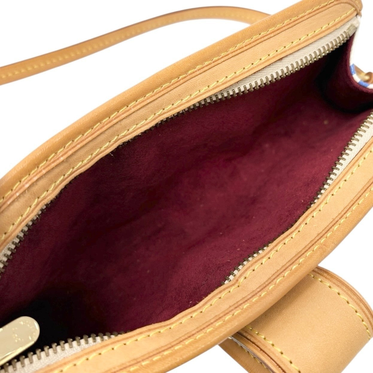 LOUIS VUITTON Vintage Monogram Multicolor Shirley Shoulder Bag White Leather