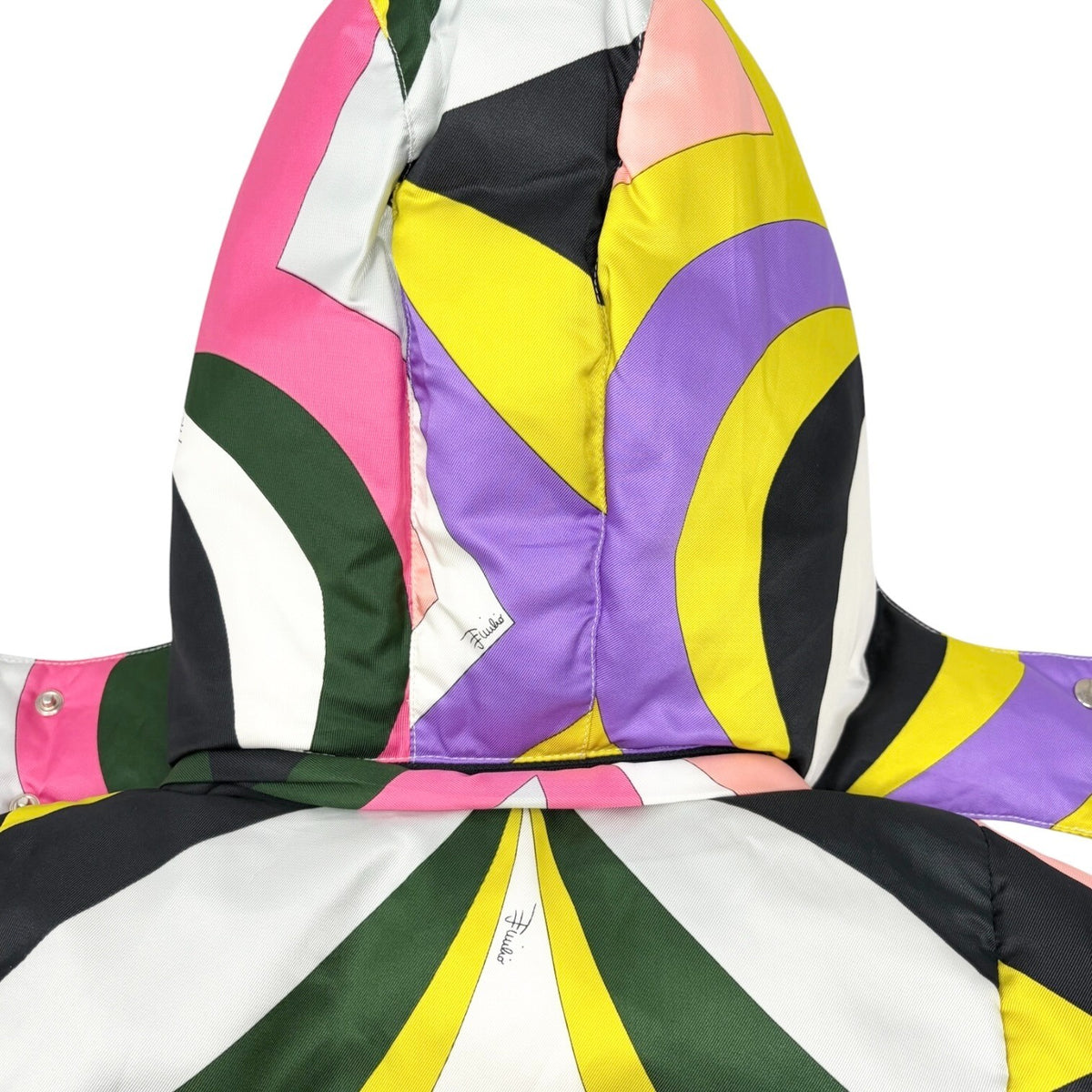 EMILIO PUCCI Vintage Geometric Print Puffer Jacket Coat #36 Multicolor 902812