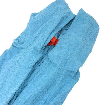 CHANEL Vintage 02S CC Logo Terry Cloth Long Jacket #38 Blue Orange 902835