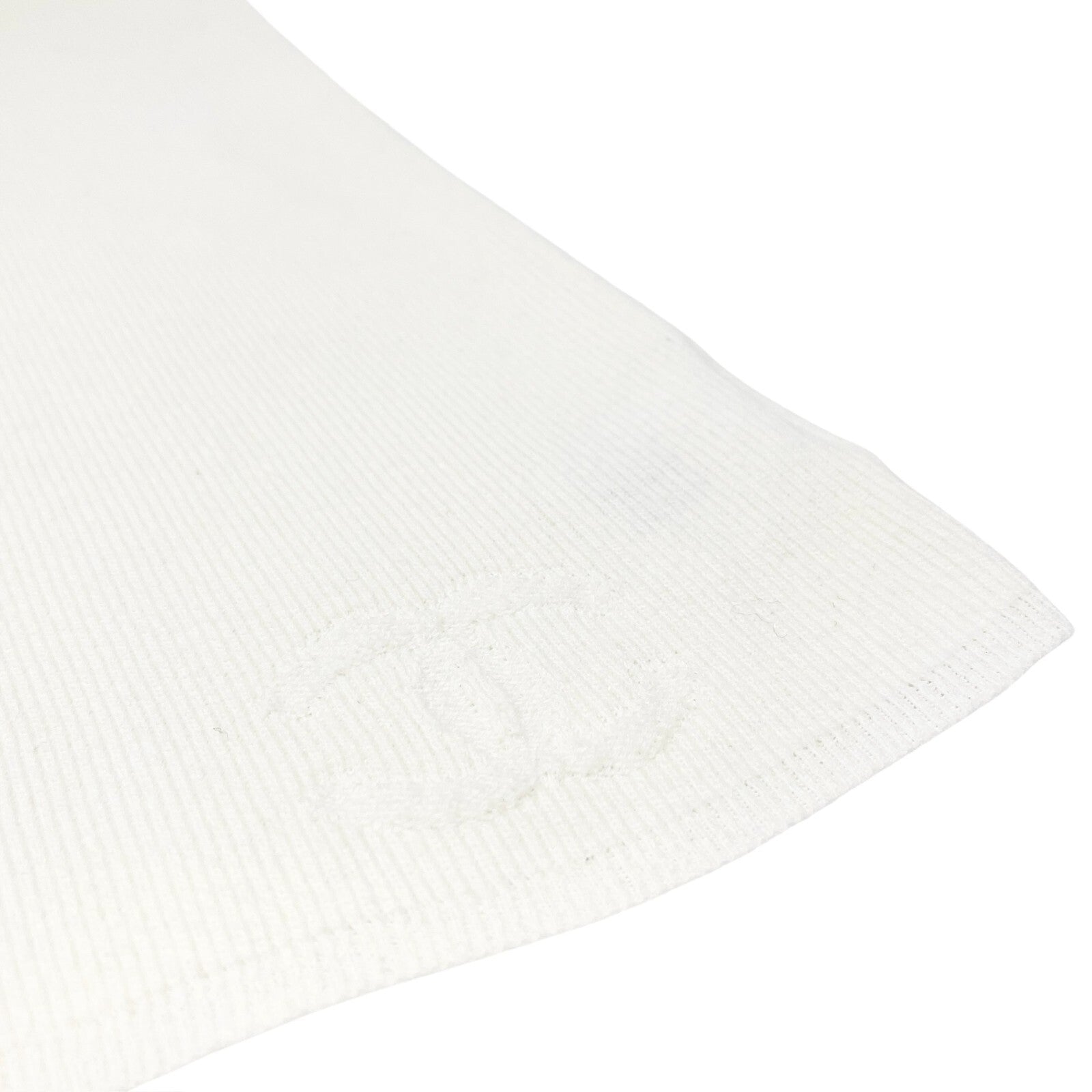 CHANEL Vintage 05P CC Logo Rib Knit Tank Top #38 V-neck Sleeveless White Cotton