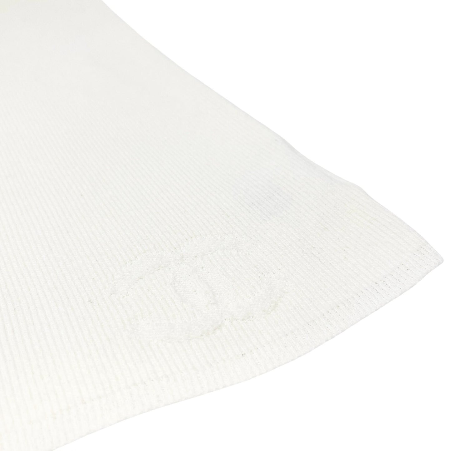 CHANEL Vintage 05P CC Logo Rib Knit Tank Top #38 V-neck Sleeveless White Cotton