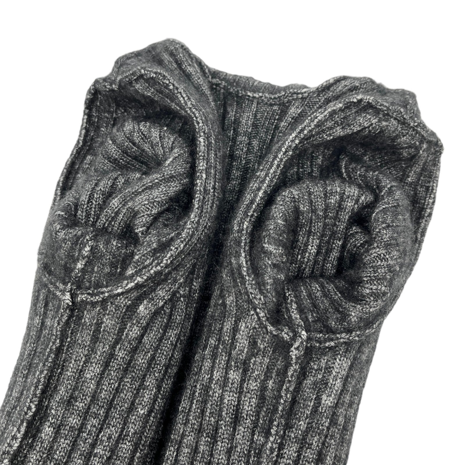 CHANEL Vintage P44578 CC Mark Turtleneck Sweater Top #36 Gray Cashmere RankAB+