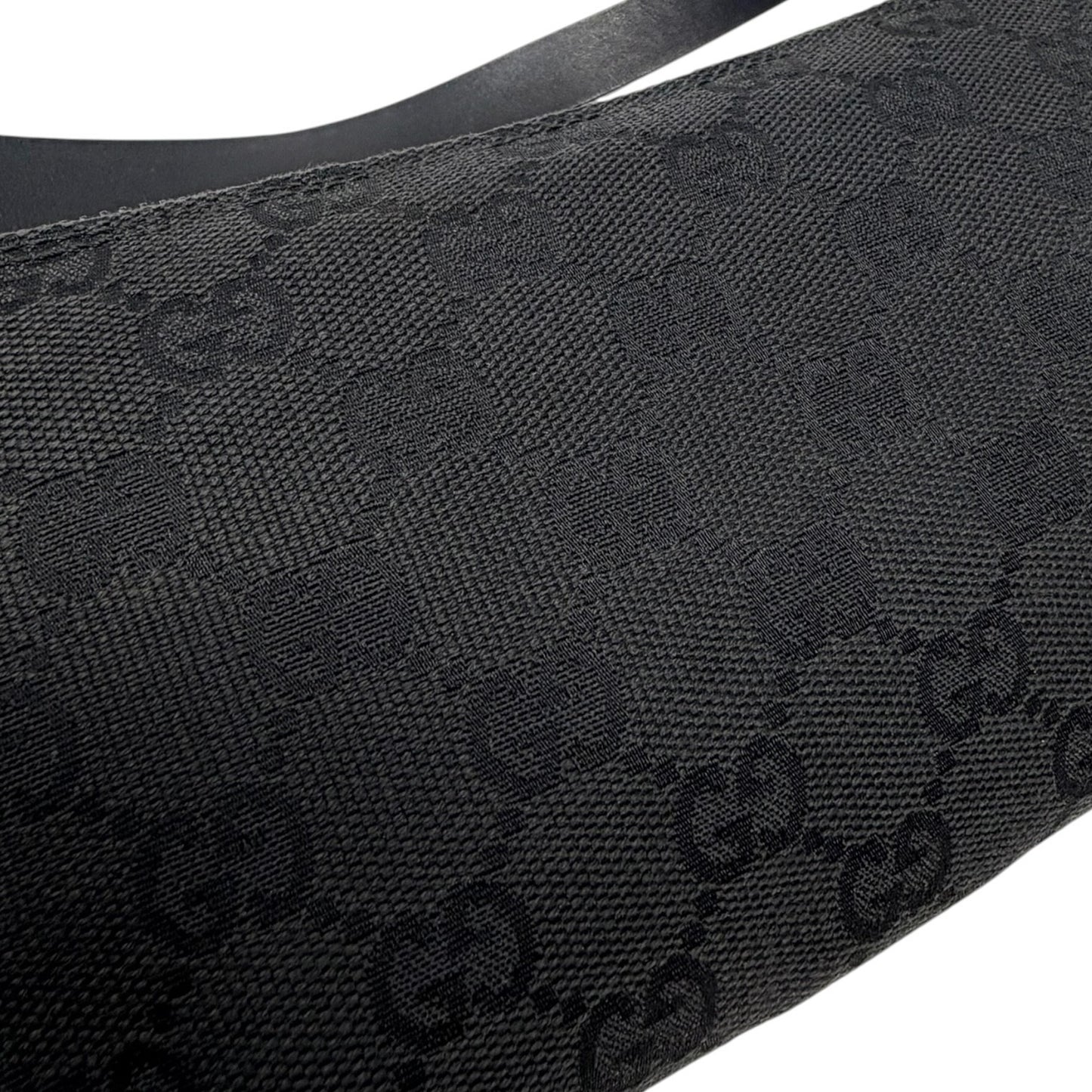 GUCCI Vintage GG Monogram Logo Canvas Mini Shoulder Bag Pochette Black 902035