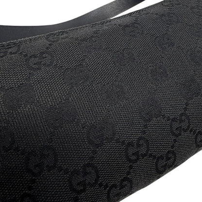 GUCCI Vintage GG Monogram Logo Canvas Mini Shoulder Bag Pochette Black 902035
