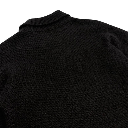 CHANEL Vintage 96A CC Logo Cashmere Knit Sweater Top #36 Black White 902484