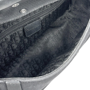 Christian Dior Vintage Street Chic Trotter Monogram Shoulder Bag Black Silver