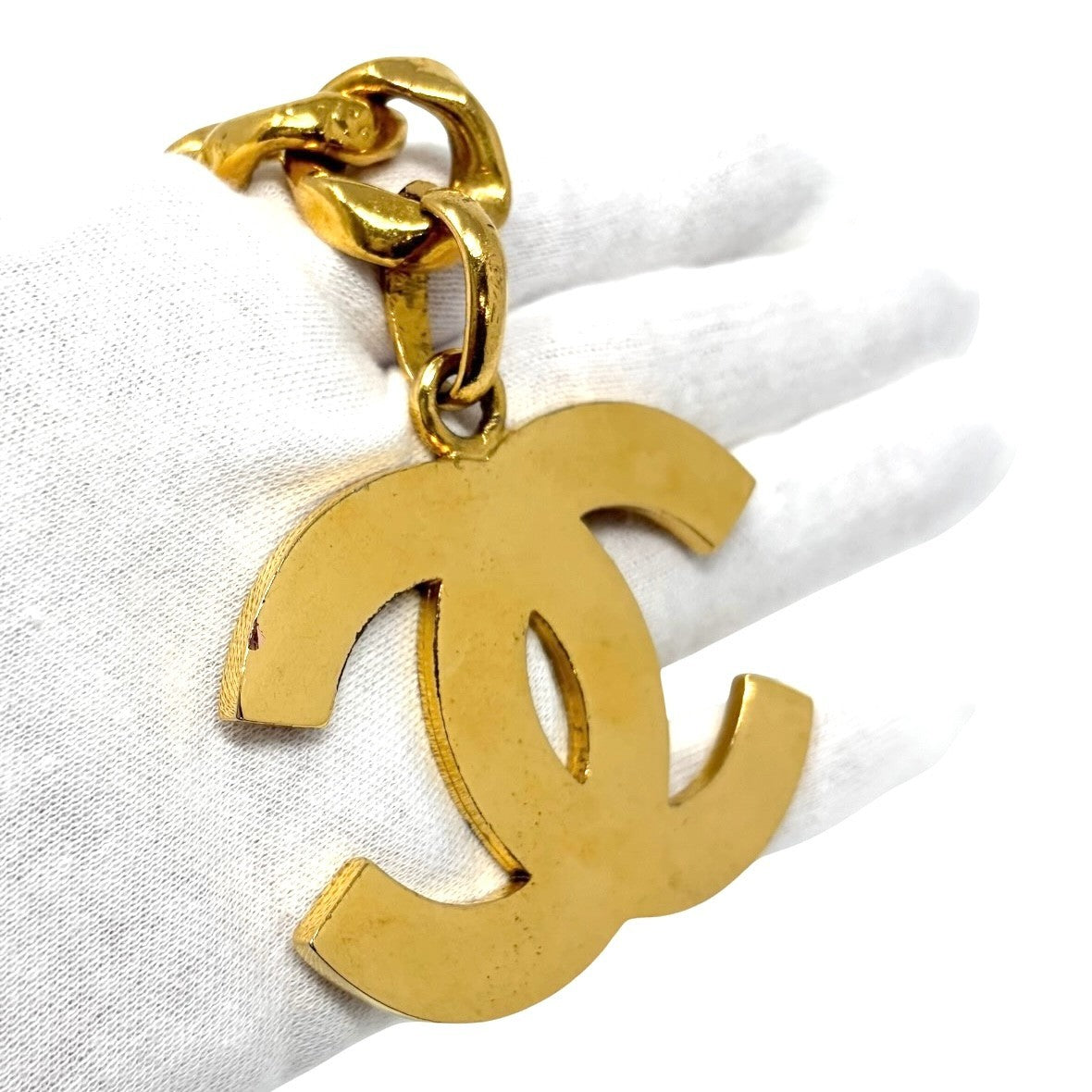 CHANEL Vintage 1991 Big CC Logo Gold Chain Belt Accessory Metal 902004