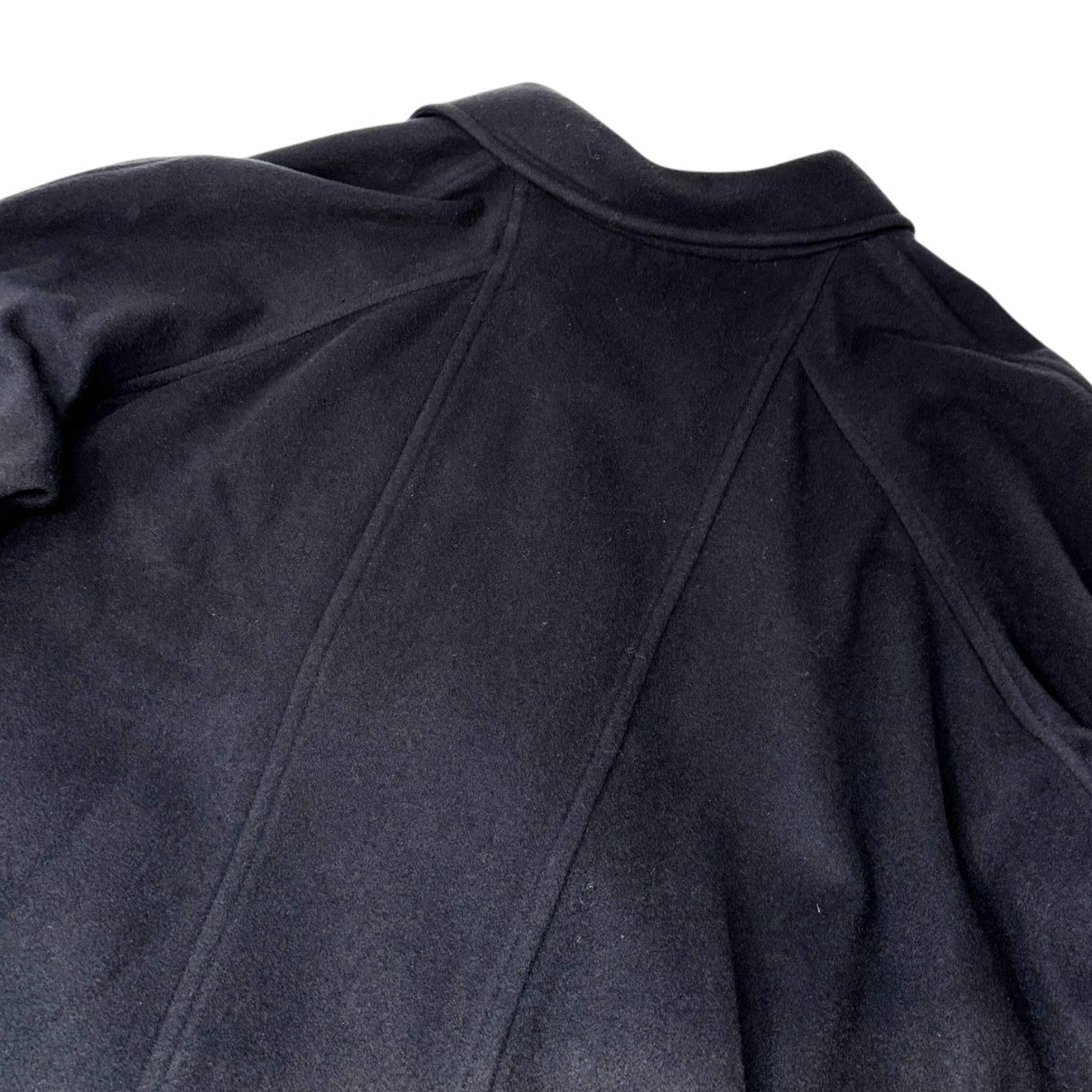 CHANEL Vintage 95A CC Mark Logo Long Coat Jacket #38 Cashmere Dark Blue Gold