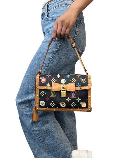 LOUIS VUITTON Vintage M92054 Eye Love Monogram Pochette Eye Miss You Bag Black