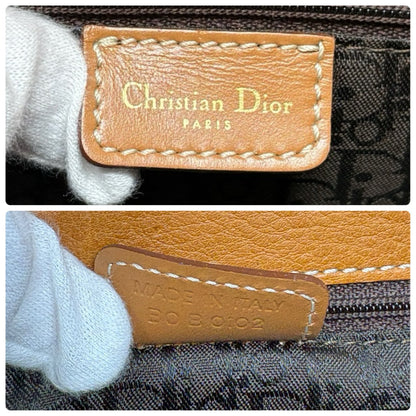 Christian Dior Vintage 2003 Saddle Shoulder Bag D Charm Brown Leather 902827