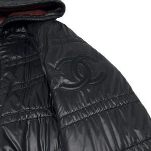 CHANEL Sport Vintage P36651 CC Logo Puffer Jacket #38 Zipped Hoodie RankAB