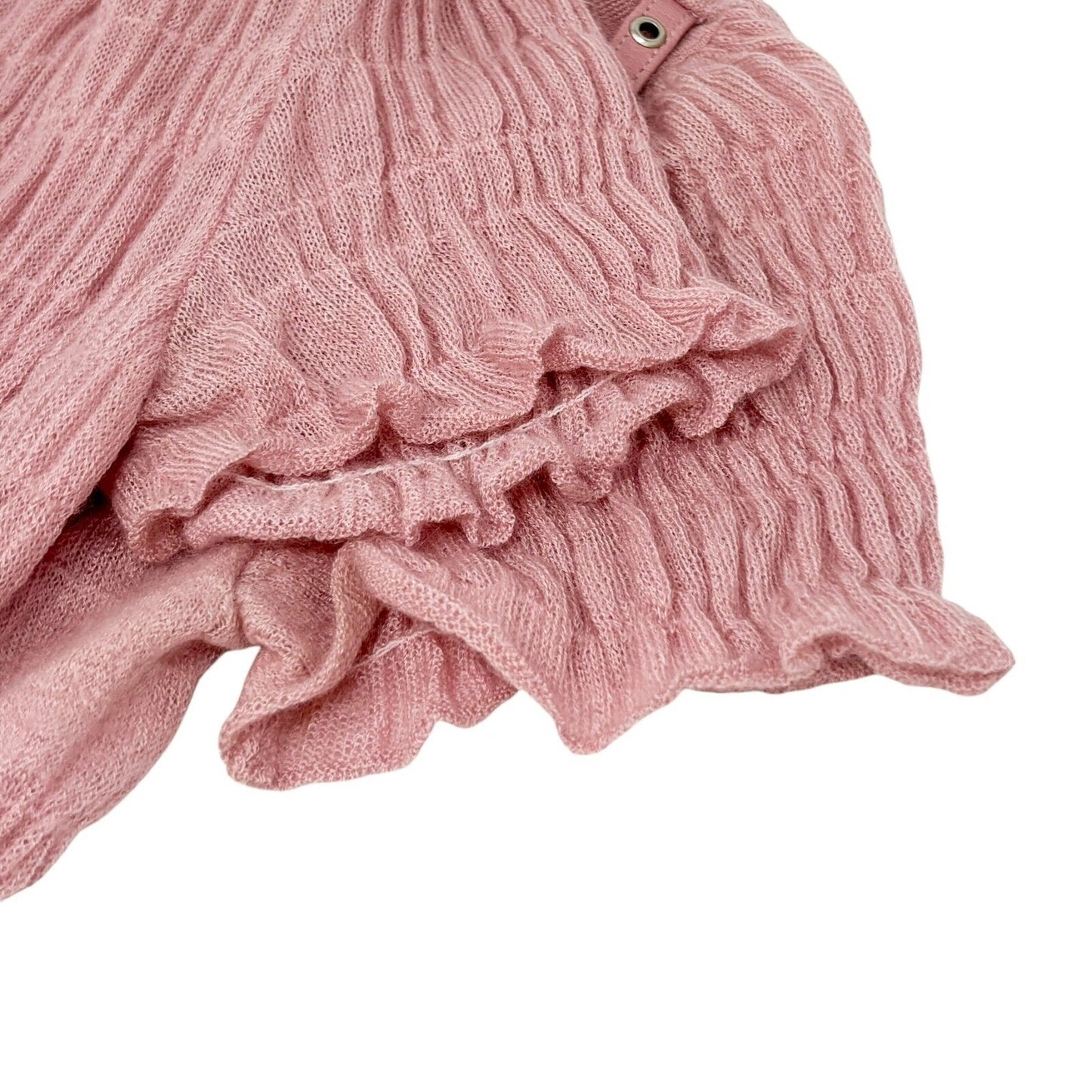 Christian Dior Vintage 2003 Bondage Summer Knit Top #36 Pink Silver Cashmere