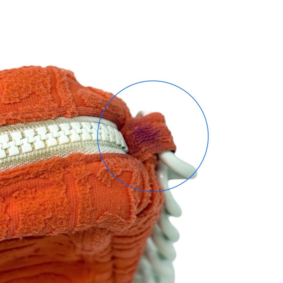 CHANEL Vintage 02S CC Logo Chain Shoulder Bag Handbag Terry Cloth Orange White