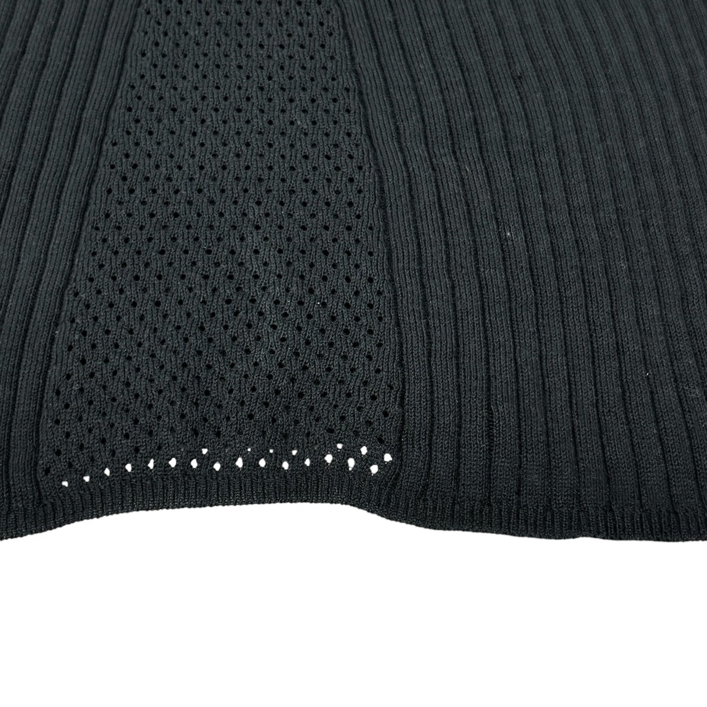 CHANEL Vintage 04P CC Logo Punching Knit Top T-shirt #38 Black Short Sleeve