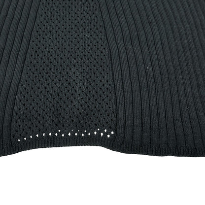 CHANEL Vintage 04P CC Logo Punching Knit Top T-shirt #38 Black Short Sleeve