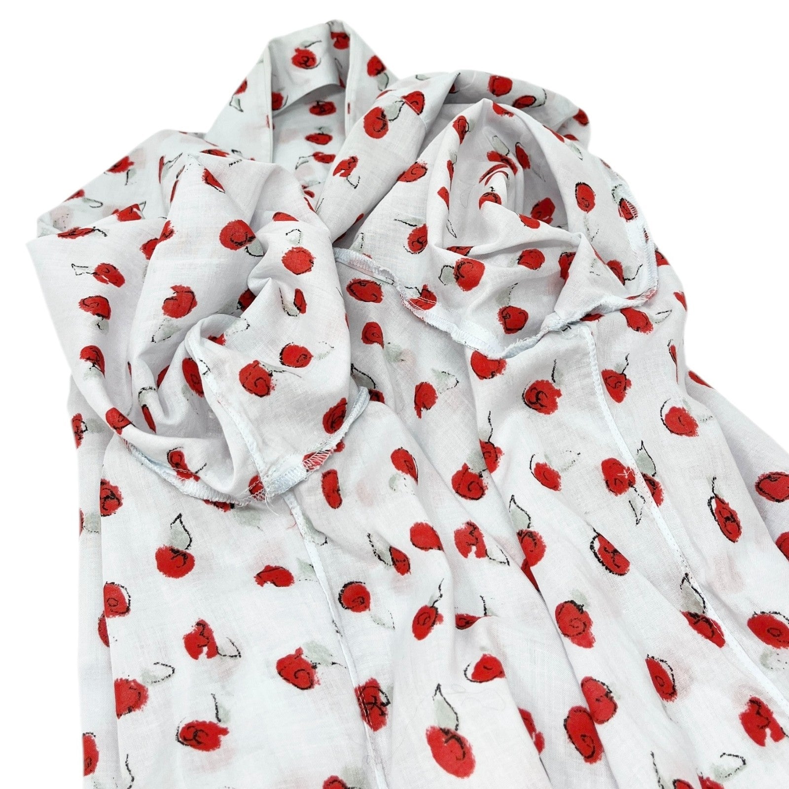 CHANEL Vintage 99S CC Logo Flower Print Shirt Top #44 Button Light Blue Red