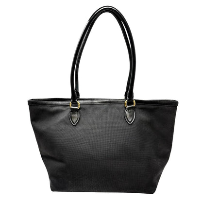 PRADA Vintage Milano Jacquard Logo Canvas Shoulder Tote Large Bag Black 902242