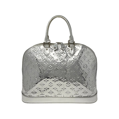 LOUIS VUITTON Vintage LV Monogram Miroir Alma GM Bag Metallic Silver 902368