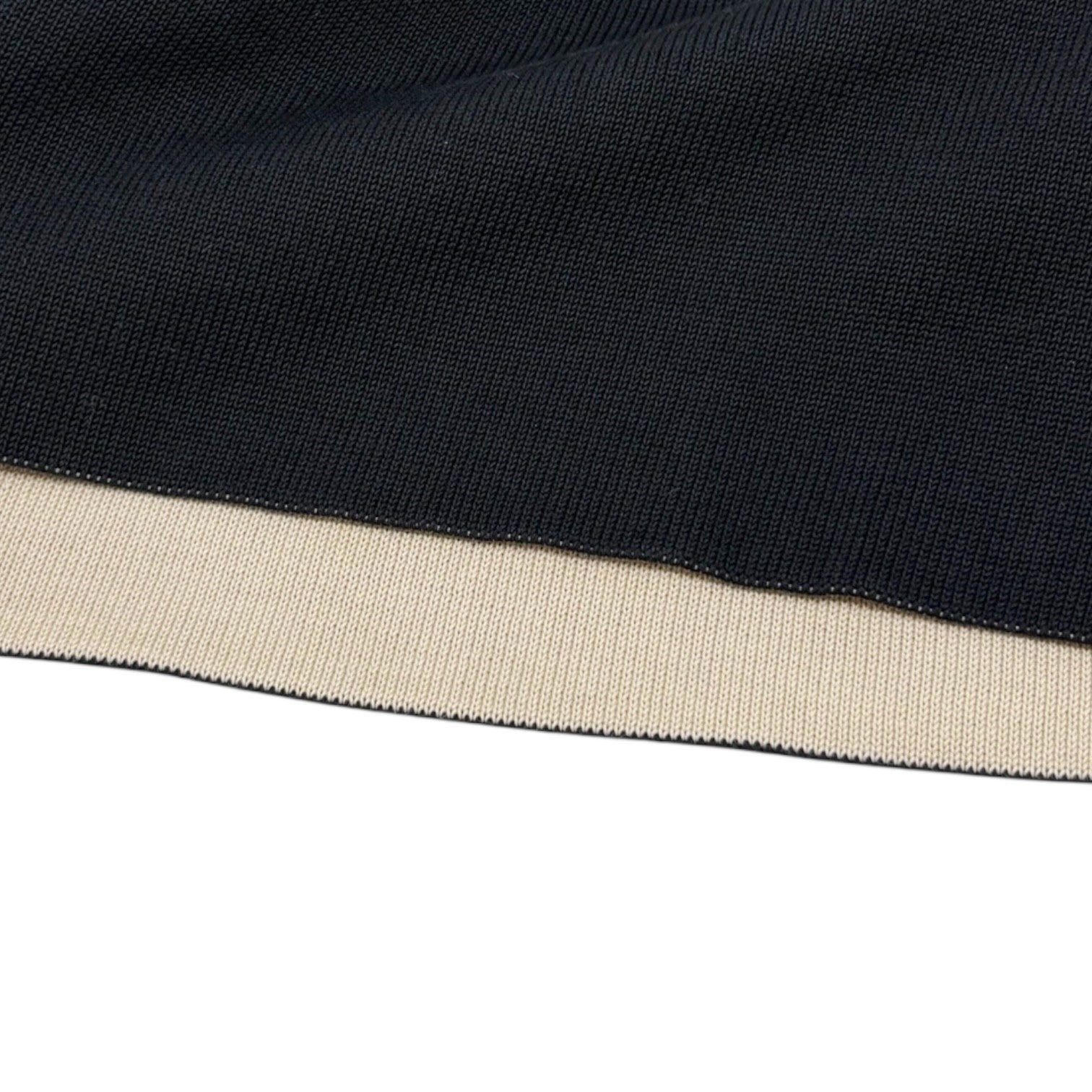 CHANEL Vintage 03A CC Logo Knit Short Pants #38 Pocket Black Cream Cotton